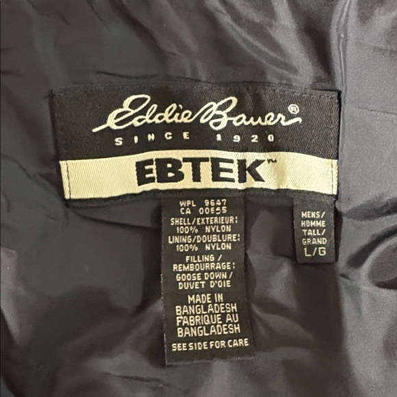 Eddie Bauer EB TEK Goose Down Puffer Mens Best Large - Picture 7 of 12